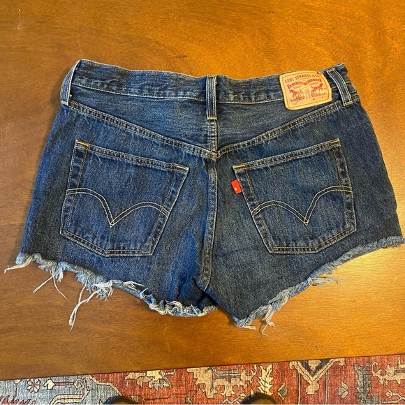 Vintage Rare R Tab 501 Levi’s Denim Jean Booty Short Frayed High Waist Shorts 30 - Picture 7 of 10
